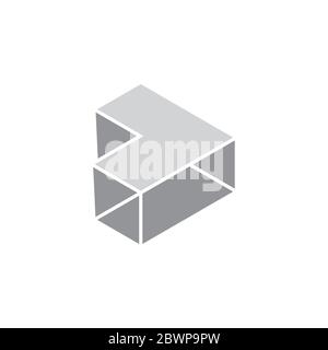 3d arrow right geometric symbol vector Stock Vector