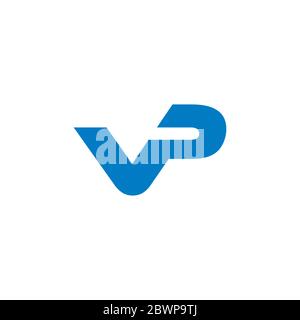 letter vp simple linked geometric logo vector Stock Vector