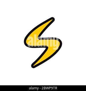 letter s thunder shape design simple logo vector Stock Vector