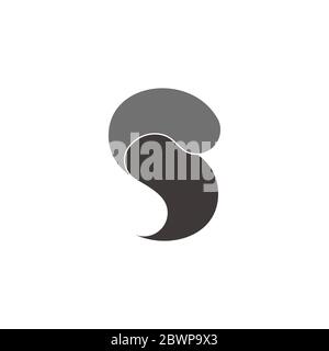 abstract letter s 3d curves flat abstract design symbol vector Stock Vector