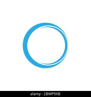 circle blue ring 3d flat logo vector Stock Vector