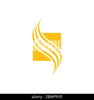 square stripes wavy curves design logo vector Stock Vector