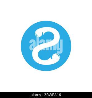 number 2 simple curves logo vector Stock Vector