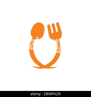 linked spoon fork restaurant decoration vector Stock Vector