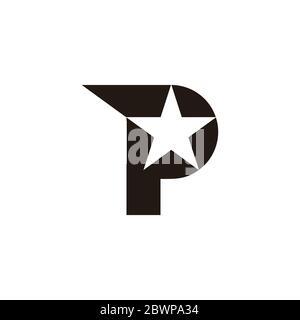 letter p star geometric simple motion logo vector Stock Vector
