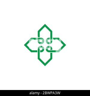 plus medical infinity linear design symbol decoration logo vector Stock Vector