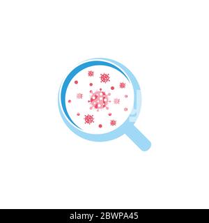searching for covid 19 viruses test magnify symbol vector Stock Vector