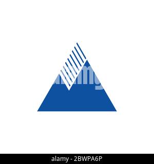 simple stripes triangle mountain silhouette symbol vector Stock Vector