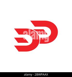 letter dd simple geometric motion logo vector Stock Vector