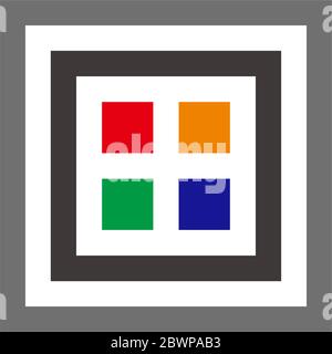 stripes line square colorful window simple geometric design vector Stock Vector