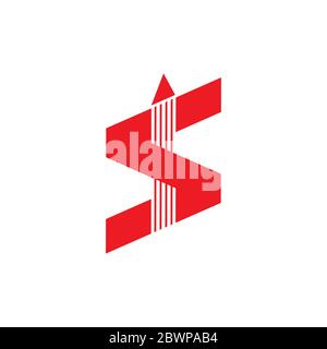 letter s stripes motion arrow geometric logo vector Stock Vector