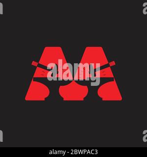 letter m blacksmith design logo vector Stock Vector
