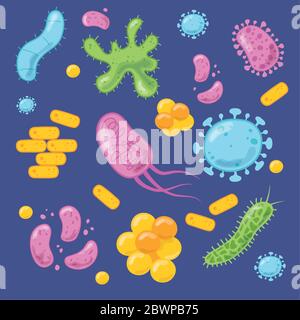 coronavirus covid 19 and virus background with disease cells bacterias related design vector illustration Stock Vector