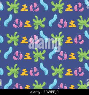 coronavirus covid 19 and virus background with disease cells bacterias related design vector illustration Stock Vector