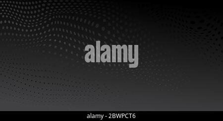Abstract background made of halftone dots in black and gray colors Stock Vector