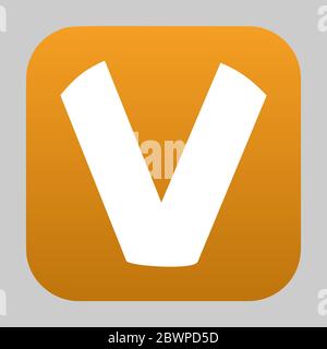 VORONEZH, RUSSIA - JANUARY 11, 2020: Letter V logo square icon Stock Vector