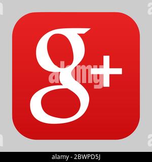 VORONEZH, RUSSIA - JANUARY 11, 2020: Google+ logo square icon Stock Vector