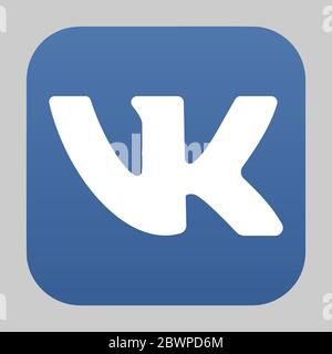 VORONEZH, RUSSIA - JANUARY 11, 2020: VK logo square icon Stock Vector