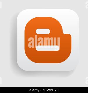 VORONEZH, RUSSIA - JANUARY 11, 2020: Letter b logo square icon with shadow Stock Vector