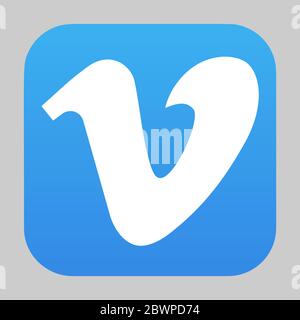 VORONEZH, RUSSIA - JANUARY 11, 2020: Vimeo logo square icon Stock Vector