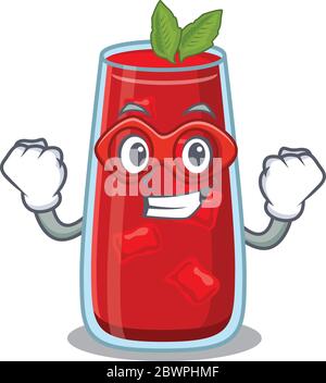 A cartoon drawing of bloody mary cocktail in a Super hero character Stock Vector