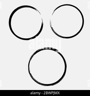 circle frame ink grunge vector illustration Stock Vector
