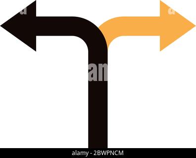 left and right arrows navigations guide line style Stock Vector Image ...