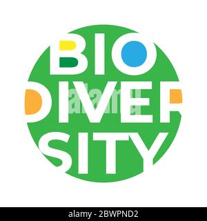 BIODIVERSITY poster design in square composition with green color for environment day event . june 5th 2020 Stock Vector