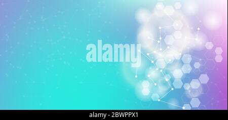 Abstract colorful bokeh light background structure for science or medical background genetic engineering and gene manipulation. Innovation technology Stock Vector
