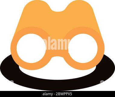 binoculars device silhouette style icon Stock Vector