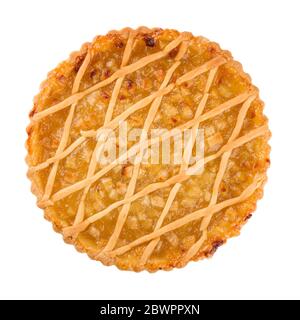 Round lemon pie isolated on a white background. Stock Photo