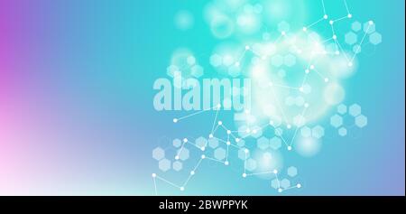 Abstract colorful bokeh light background structure for science or medical background genetic engineering and gene manipulation. Innovation technology Stock Vector