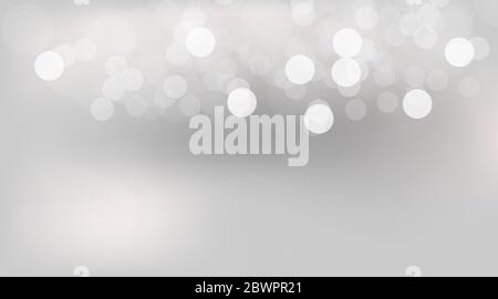 Abstract background bokeh blurred. Bokeh soft gray for graphic banner. Grey background with bokeh circle soft. Soft blur grey light wallpaper. vector Stock Vector