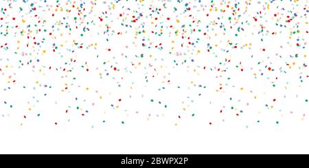 colored falling confetti seamless background for carnival party Stock Vector