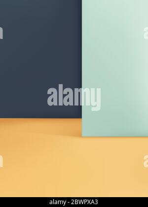 Vector Geometric Background, Duo Layers in Yellow Light Green & Dark Blue Stock Vector
