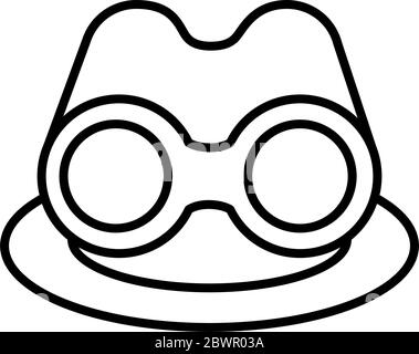 binoculars device line style icon Stock Vector