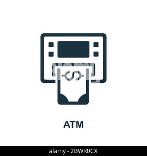 Atm icon. Simple element from banking collection. Creative Atm icon for web design, templates, infographics and more Stock Vector