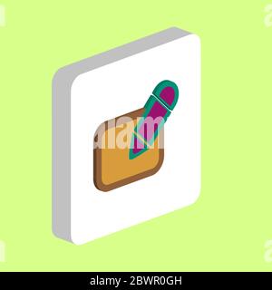 Registration Simple vector icon. Illustration symbol design template for web mobile UI element. Perfect color isometric pictogram on 3d white square. Stock Vector