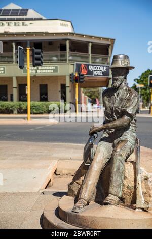 Kalgoorlie Western Australia November 14th 2019 : Statue commemorating Paddy Hannan who found one of the first gold nuggets in WA and started the Kalg Stock Photo