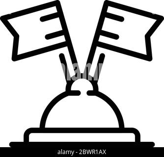 Translator desktop flags icon, outline style Stock Vector