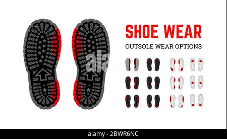 Shoe wear erasing. Infographic vector illustration on white.