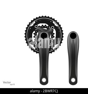 Vector illustration of Realistic bicycle Crankset on a white background Stock Vector