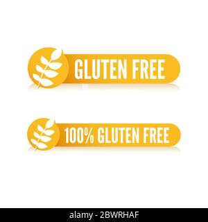 100% Gluten Free Labels Stock Vector