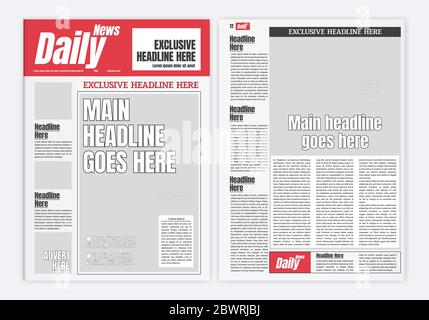Graphical Layout Newspaper Template Stock Vector