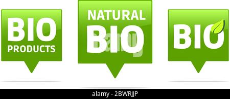 Bio & Natural Tags Stock Vector