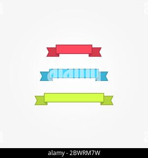 Flat Ribbons Banners Stock Vector
