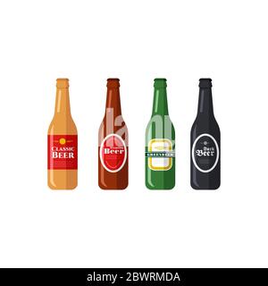 Beer Bottles Vector Icons Stock Vector