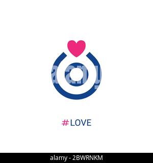 Love Heart Logo Design Stock Vector