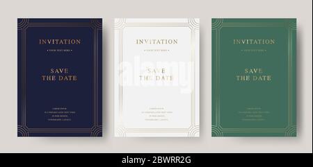 Luxury vintage golden vector invitation card template Stock Vector