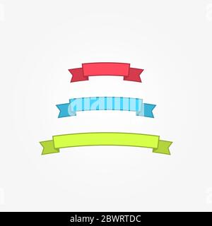 Flat Ribbons Banners Stock Vector
